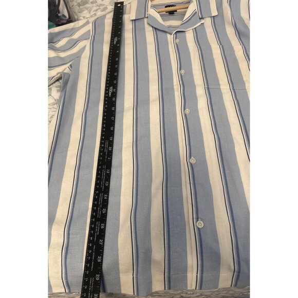 Gap Blue & White Striped Short Sleeve Button-Up Shirt Size XL, NEW - Picture 10 of 10